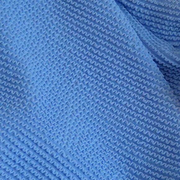 Kona Sol Pucker Textured Square Neck One Piece Swimsuit Blue S, M, L, XL - Picture 3 of 12